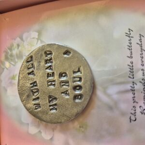 Silver Heart and Soul Gift Coin Sally Alexander Stamped Metal